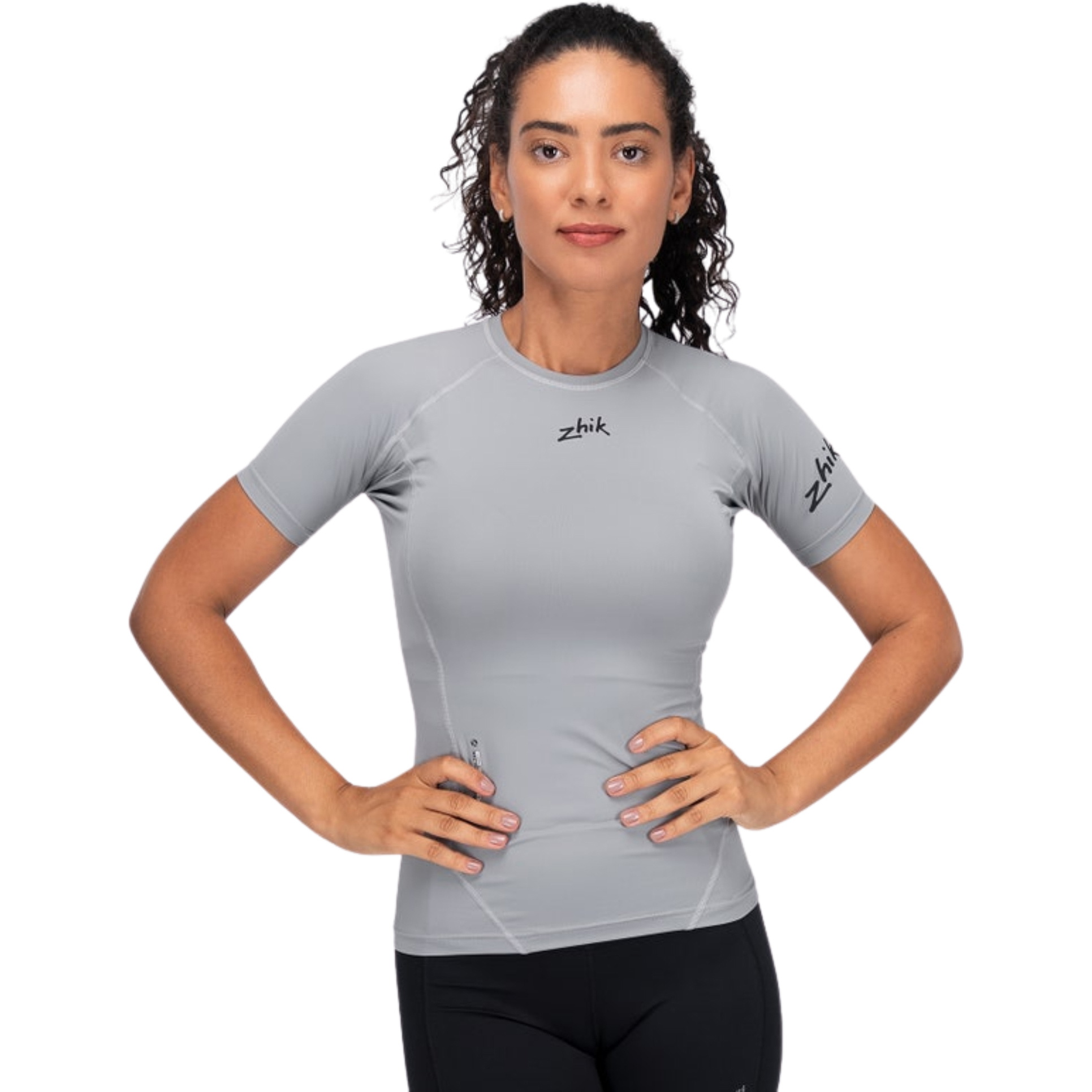 2026 Zhik Womens Eco Spandex LT Short Sleeve Baselayer Top DTP-0167-W-PLT - Platinum